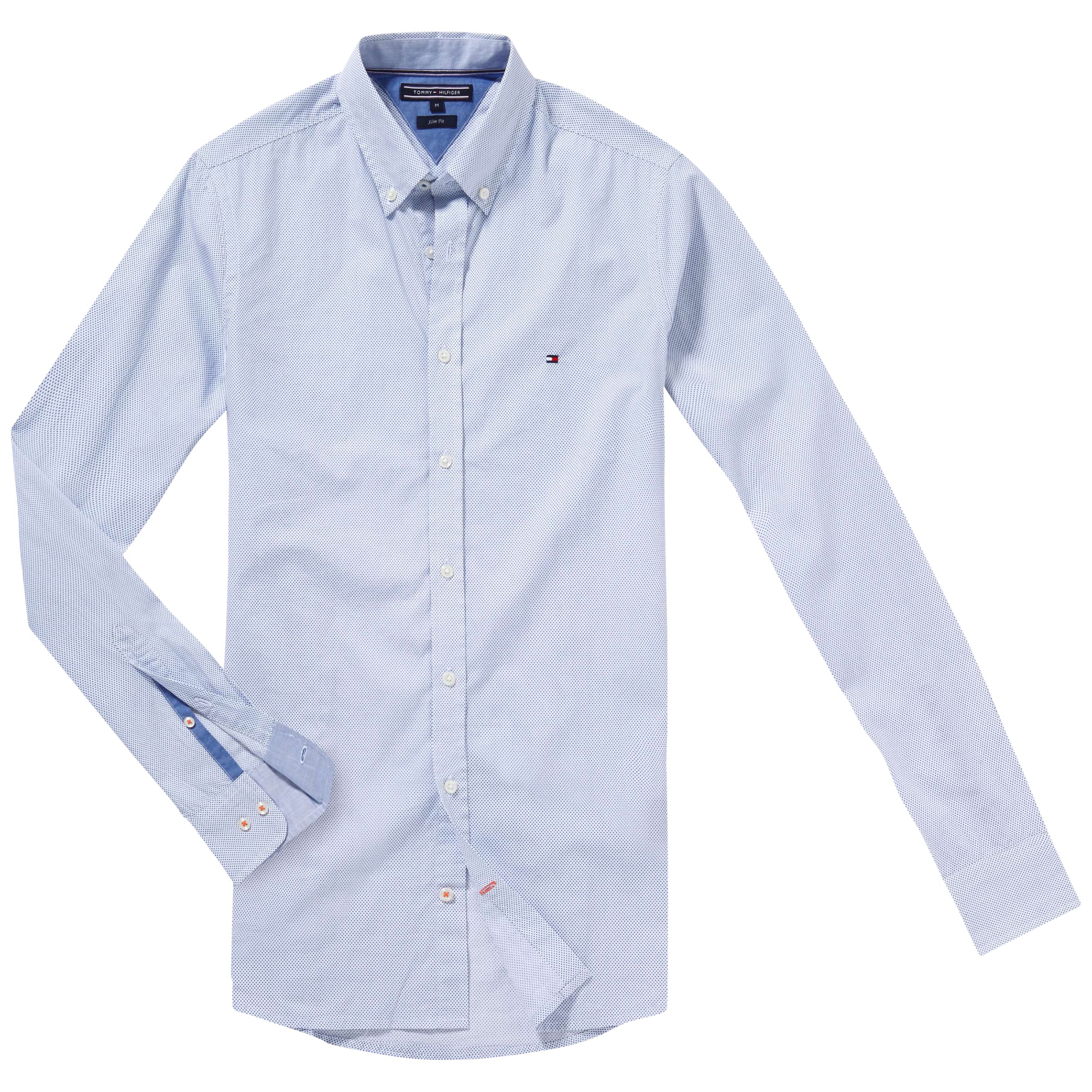white and blue tommy hilfiger shirt