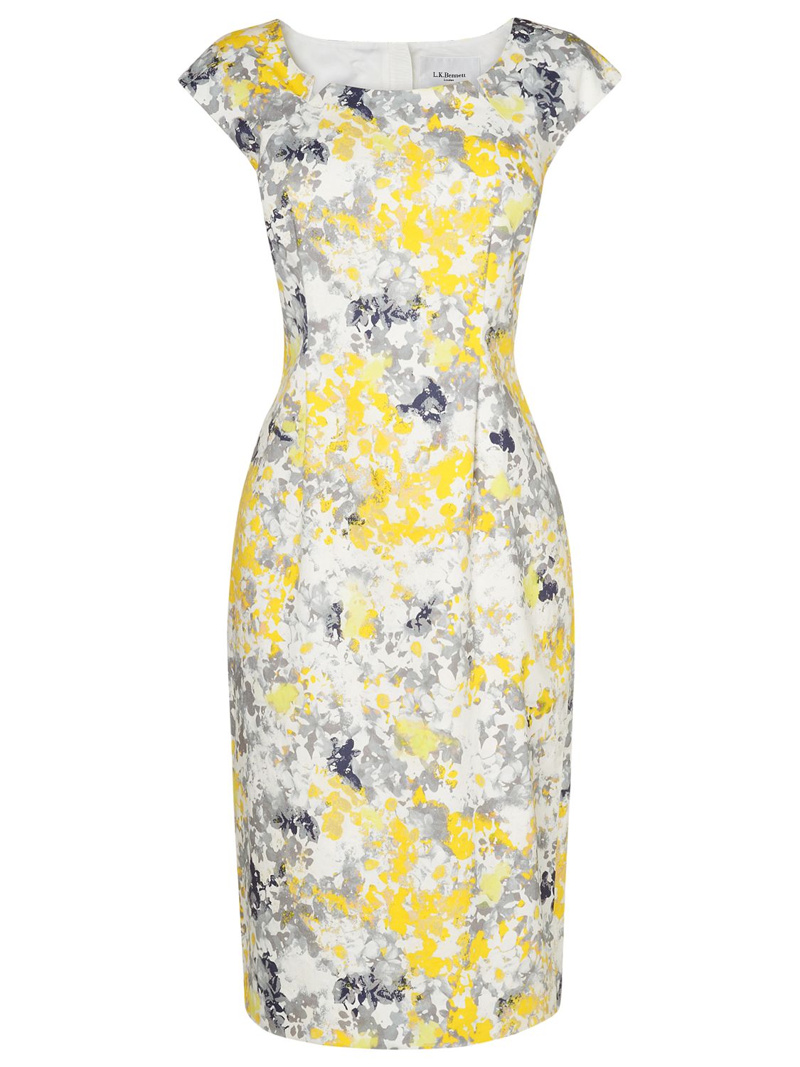 L.K. Bennett Hannah Printed Cotton Dress, Yellow at John Lewis & Partners