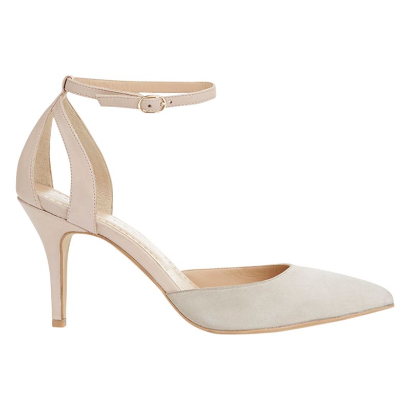 nude ankle strap court shoes