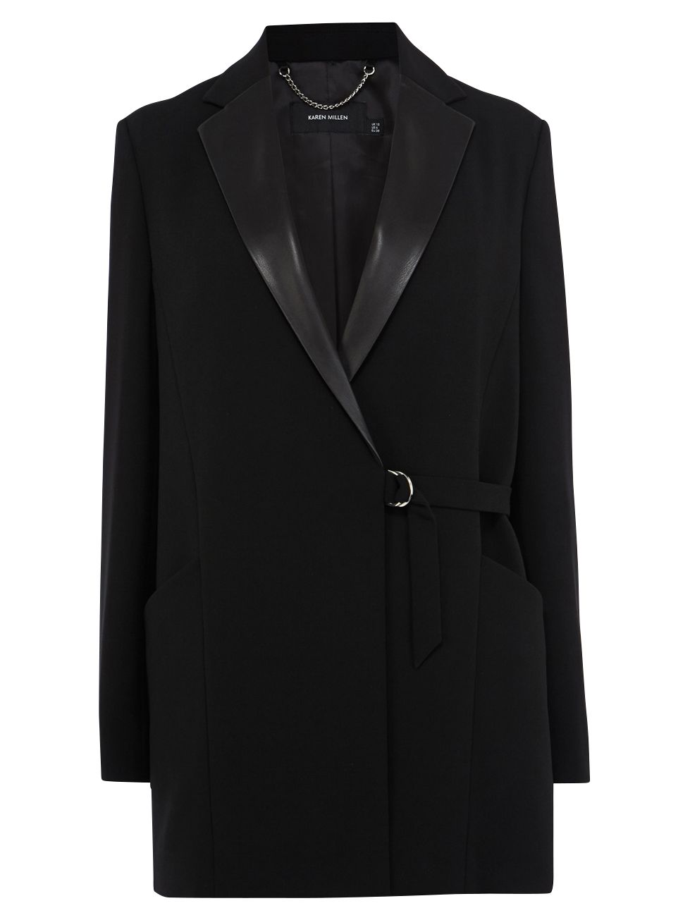 Karen Millen Softly Tailored Longline Jacket, Black