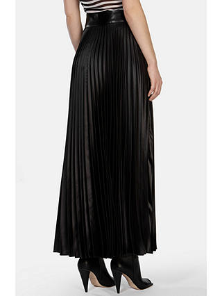Karen Millen Pleated Skirt, Black at John Lewis & Partners