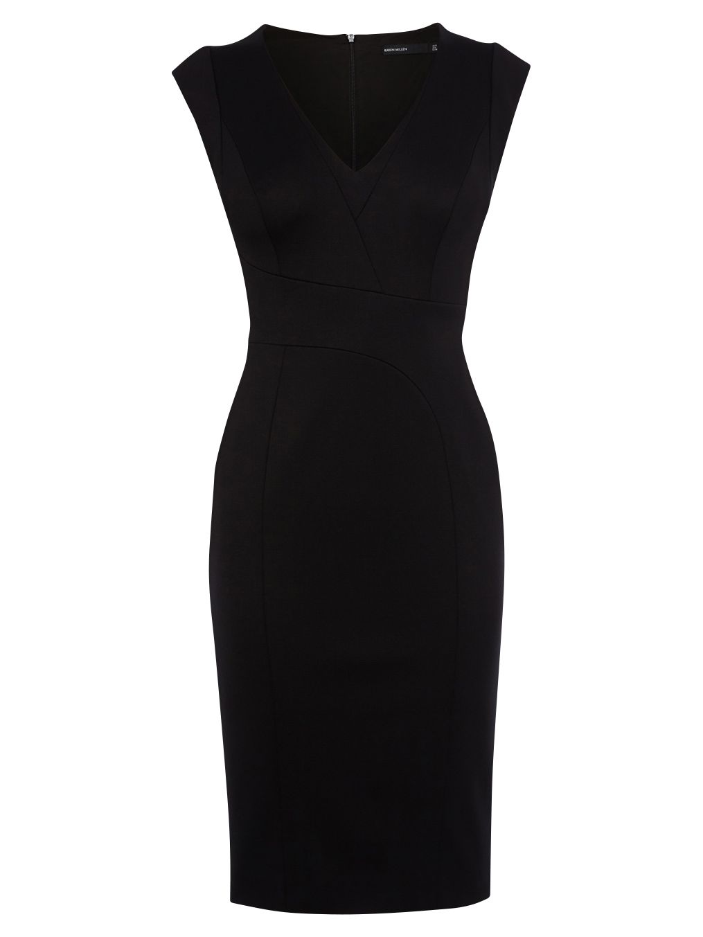 Karen Millen Structured Pencil Dress, Black at John Lewis & Partners