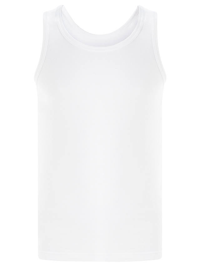 John Lewis Organic Cotton Vests, Pack of 2, White