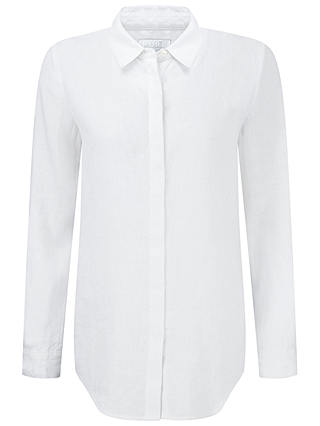 Pure Collection Laundered Linen Shirt, White