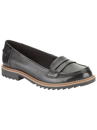 Clarks Griffin Milly Loafers, Black Leather