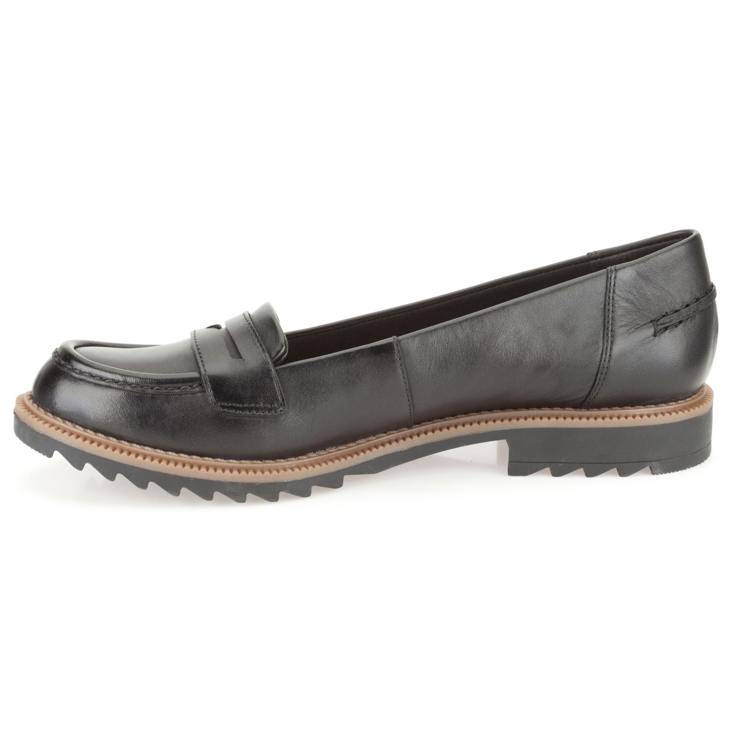 Clarks Griffin Milly Loafers, Black Leather