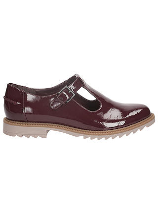 Clarks Griffin Monty Patent Leather Shoes, Burgundy at John Lewis ...