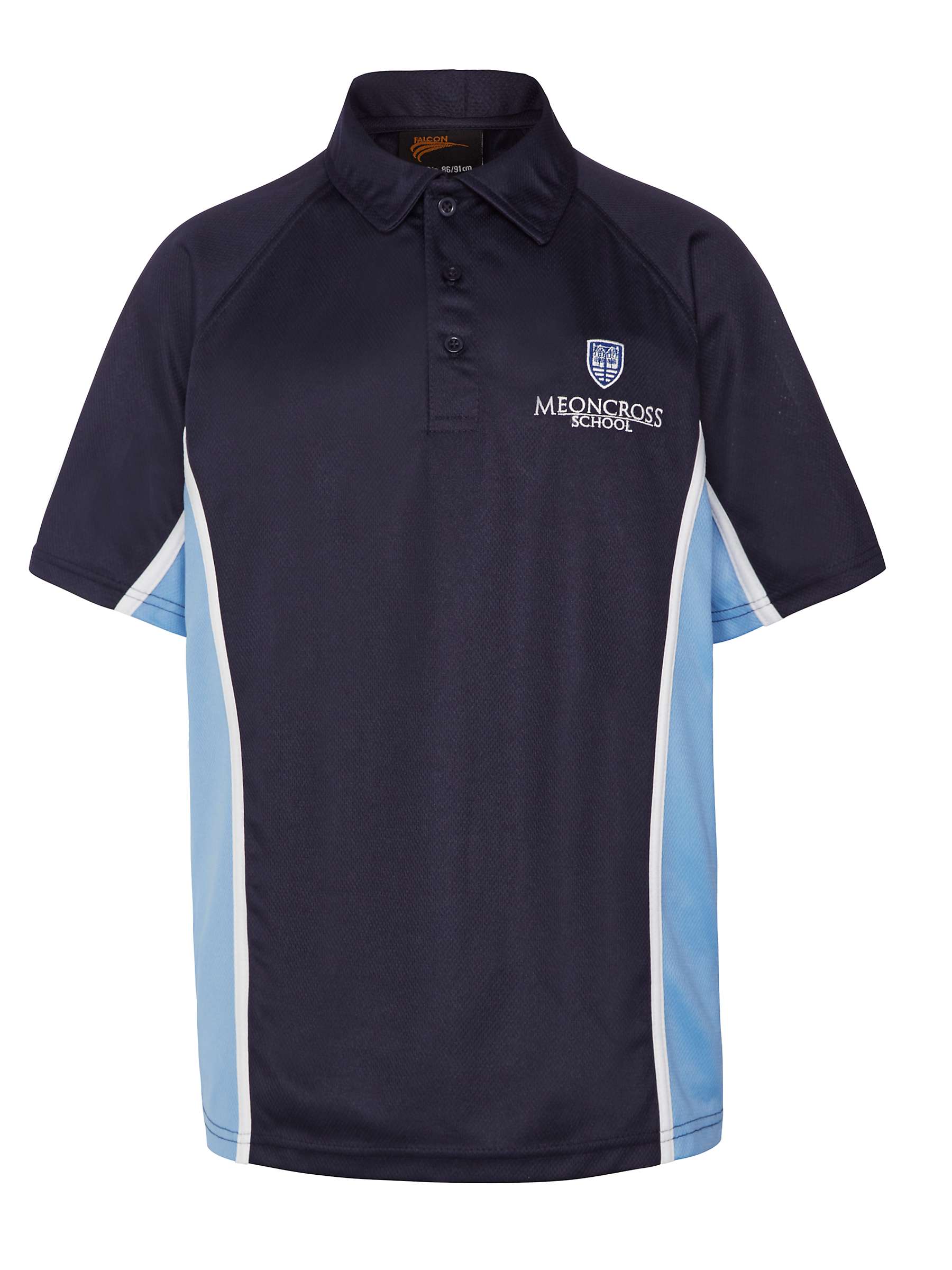 Buy Meoncross School Boys' Sports Polo Shirt, Navy/Sky Blue Online at johnlewis.com