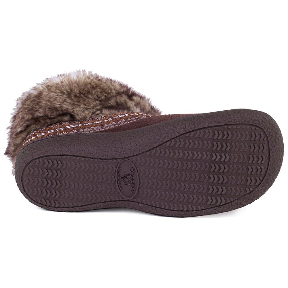 Totes Woodland Boot Slippers, Brown at John Lewis & Partners