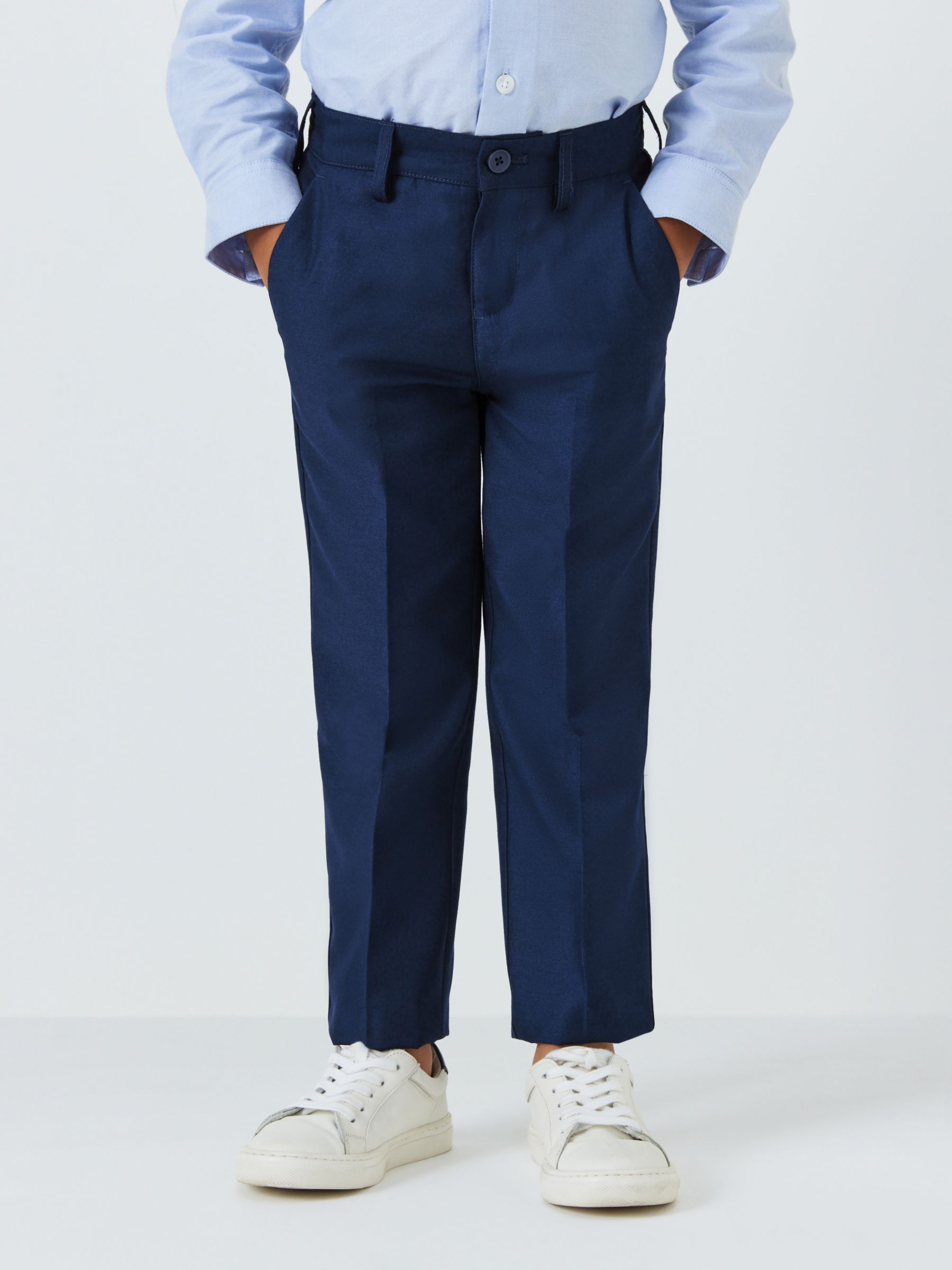 John Lewis Heirloom Collection Kids' Twill Suit Trousers, Blue at John ...