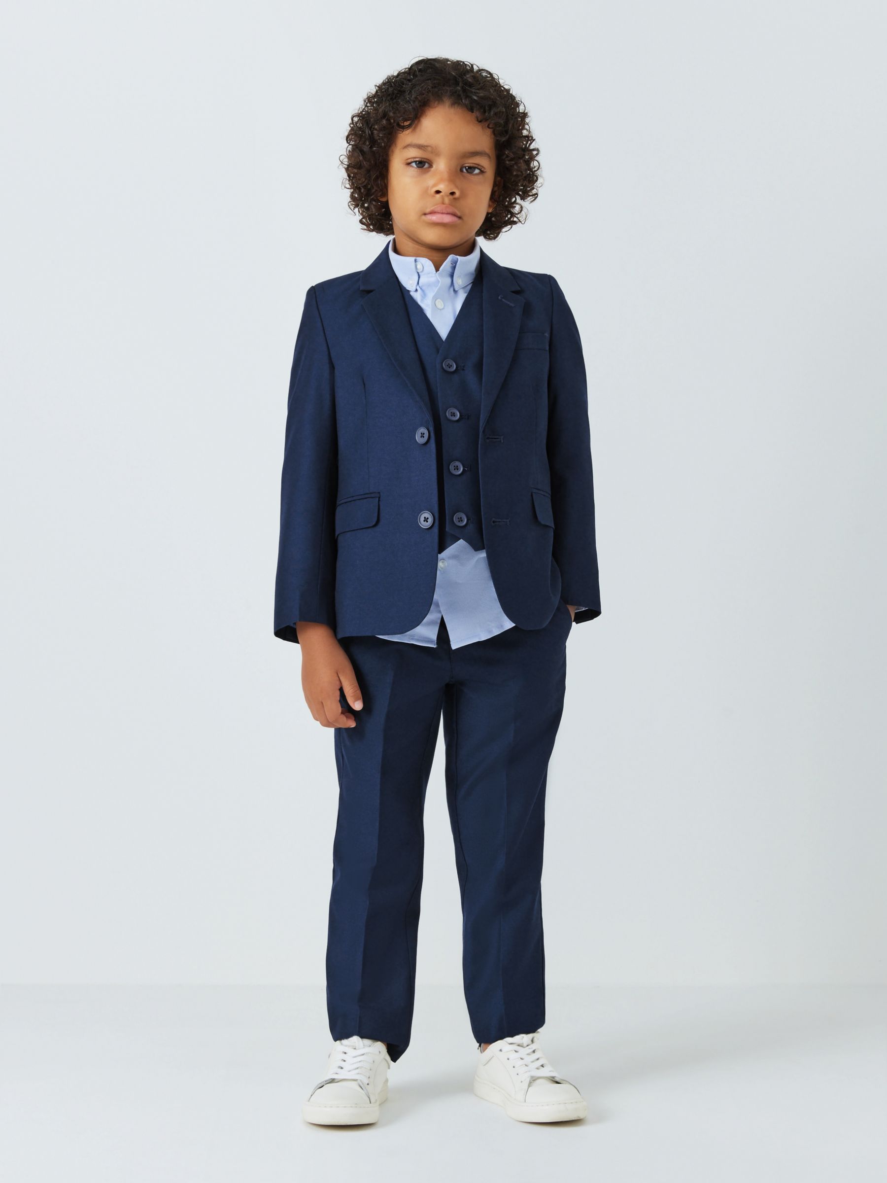 John Lewis Heirloom Collection Kids' Twill Suit Trousers, Blue at John ...
