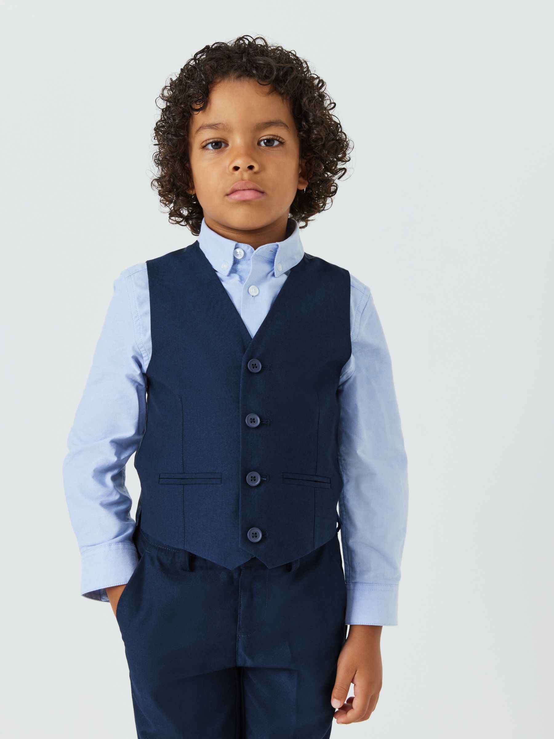 Buy John Lewis Heirloom Collection Kids' Twill Suit Waistcoat, Blue Online at johnlewis.com