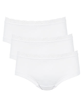 John Lewis & Partners Girls' Cotton Shortie Briefs, Pack of 3, White