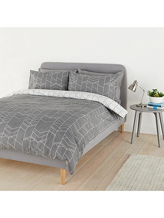 House by John Lewis Elevation Duvet Cover and Pillowcase Set, Steel