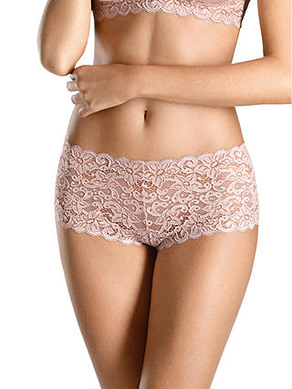 Hanro Moments Lace French Knickers, Maple Sugar