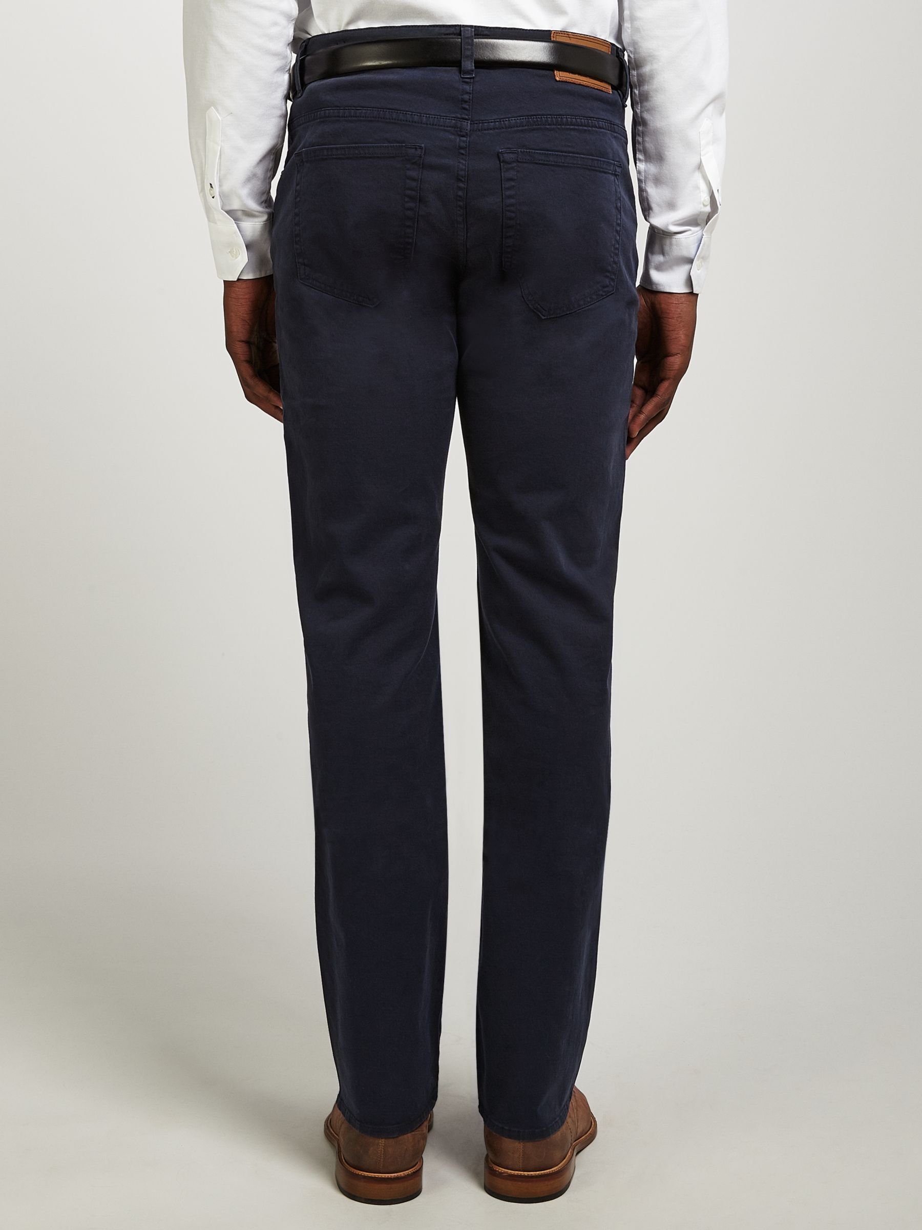 GANT Regular Straight Fit Desert Twill Jeans, Navy at John Lewis & Partners