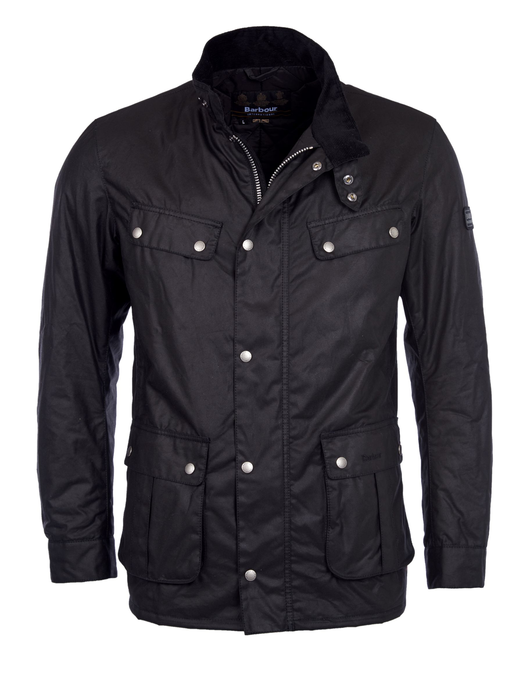 Barbour International Duke Waxed Cotton Jacket, Black, S