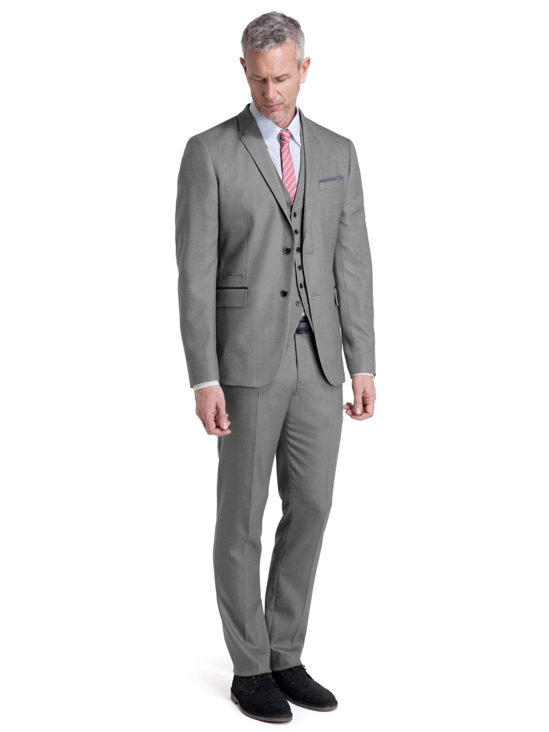 Ted Baker T for Tall Lubwai Textured Waistcoat, Grey at John Lewis ...