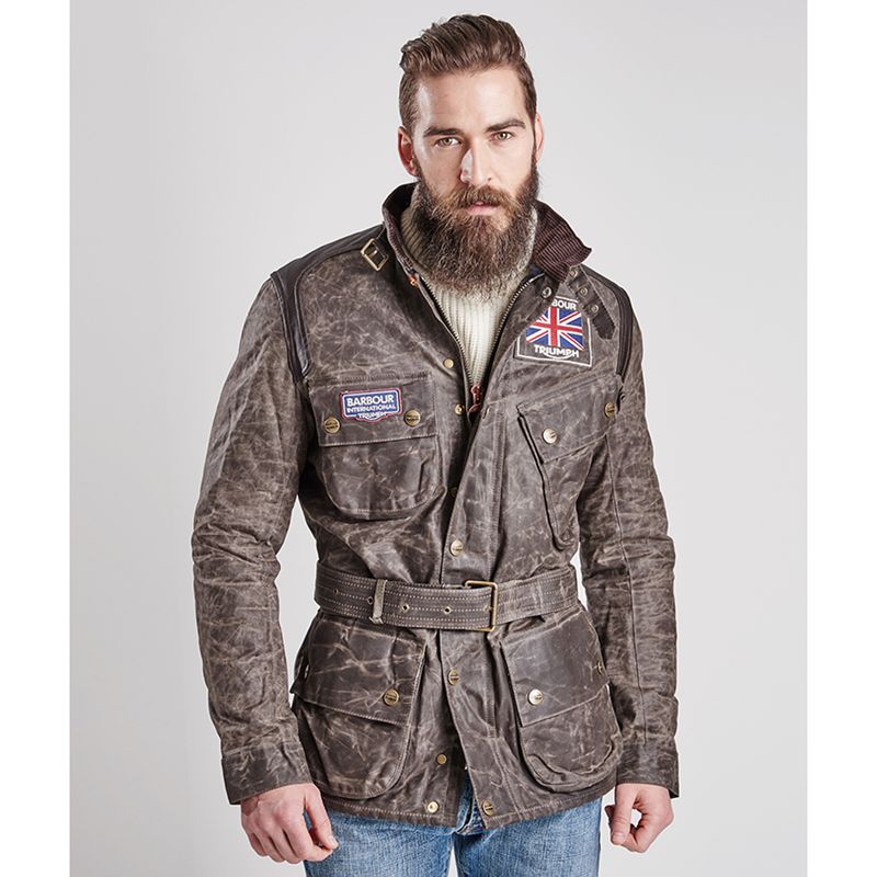 Barbour International Triumph Waxed Jacket, Hickory