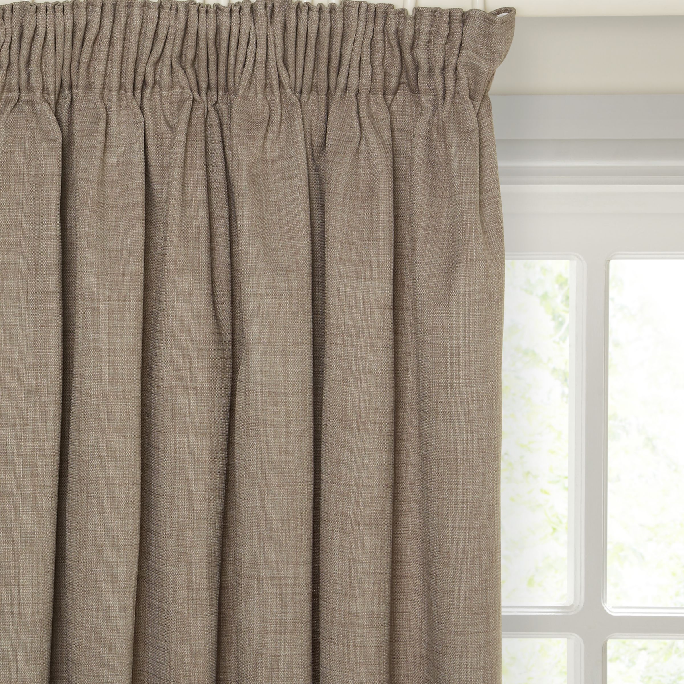 John Lewis & Partners Barathea Pair Blackout Lined Pencil Pleat Curtains