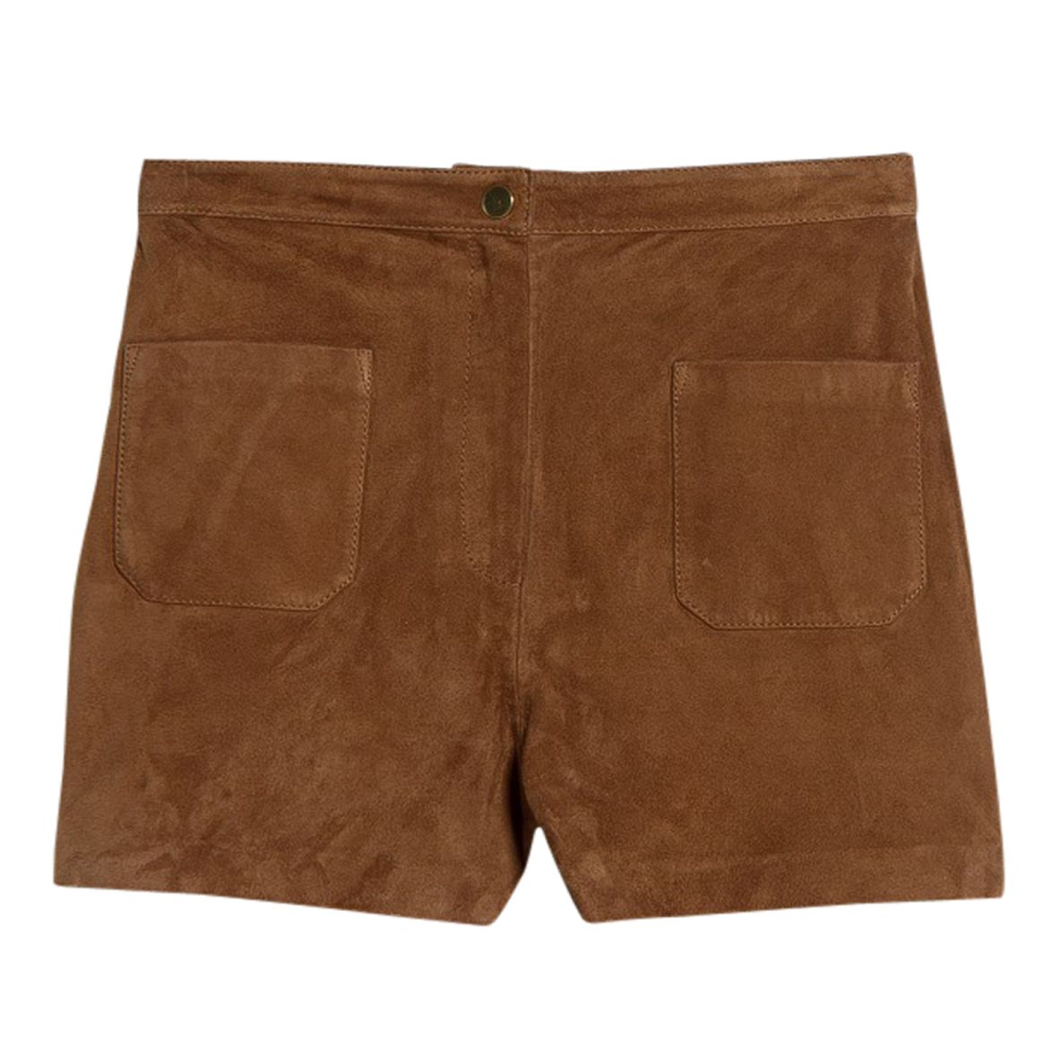 Buy Mango High-waist Suede Shorts, Dark Brown | John Lewis