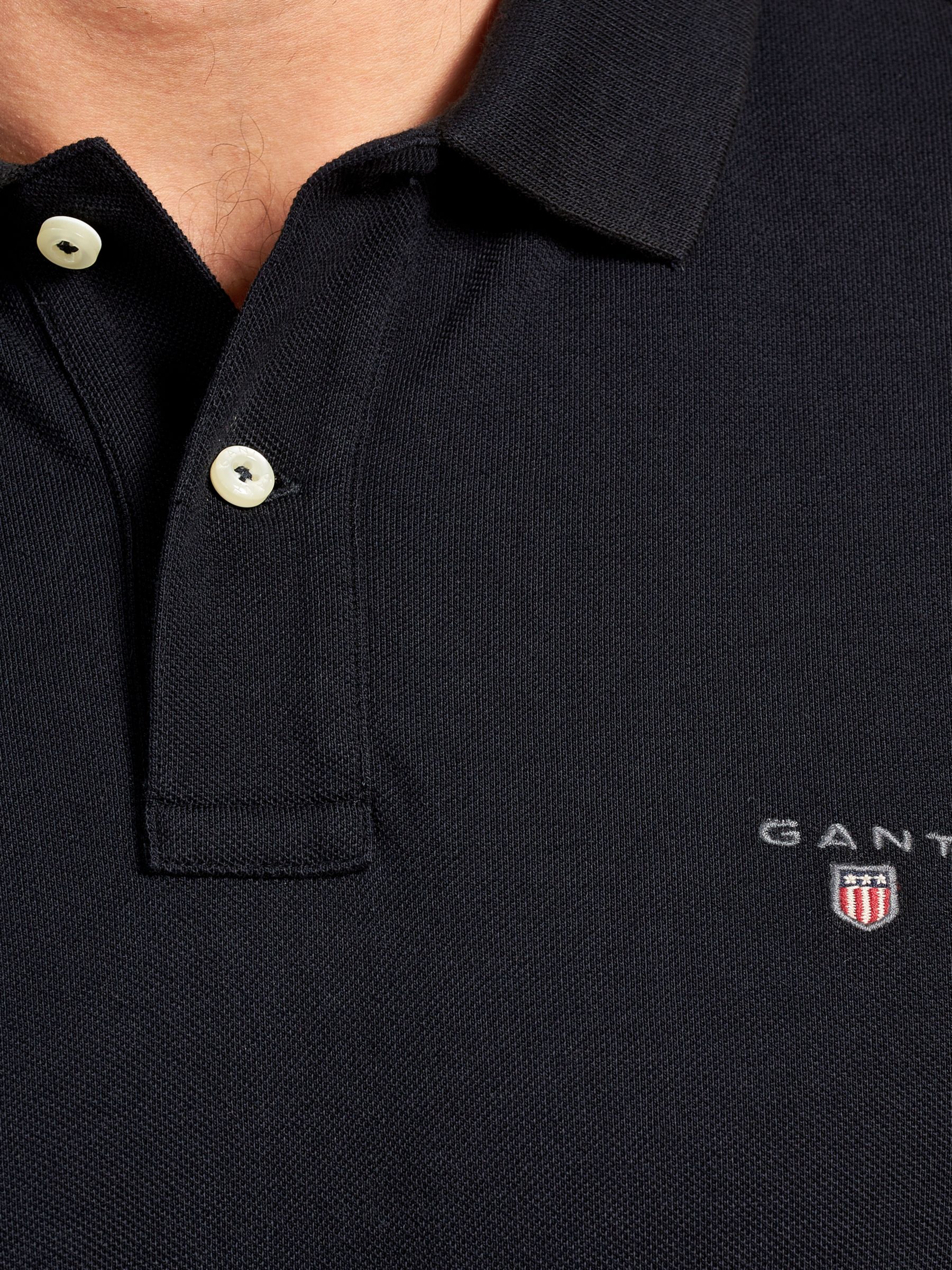 GANT Solid Pique Polo Shirt, Marine at John Lewis & Partners
