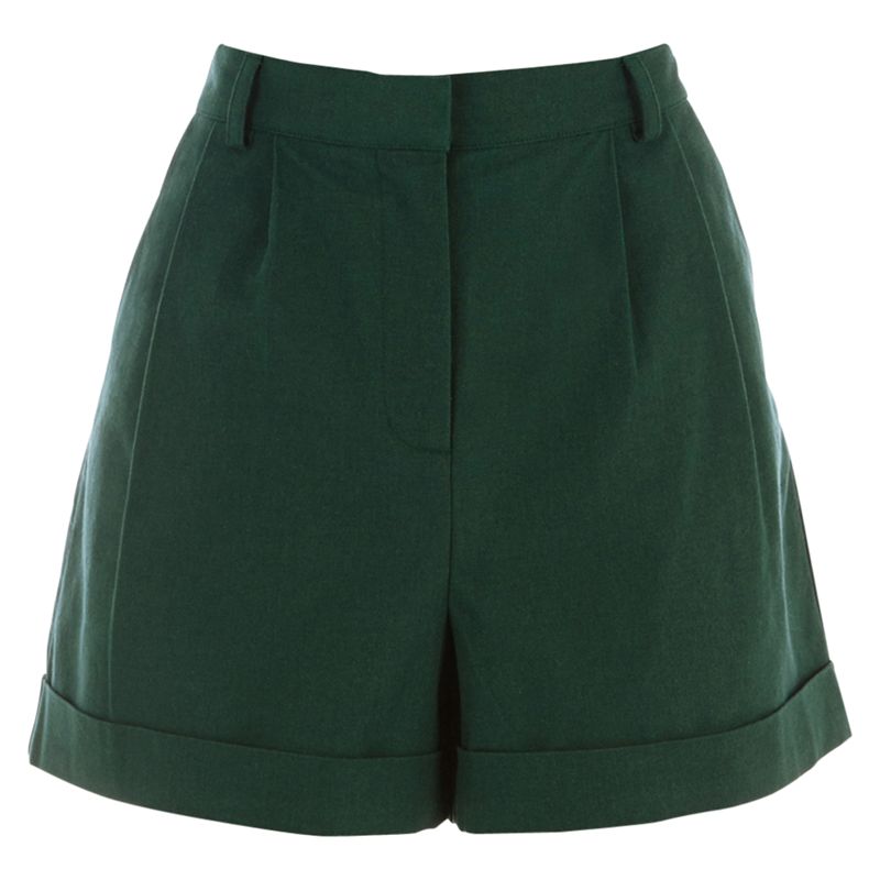dark green high waisted shorts
