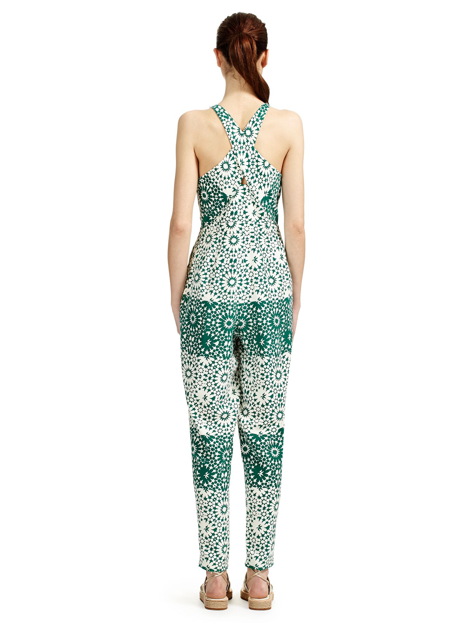 green silk jumpsuit