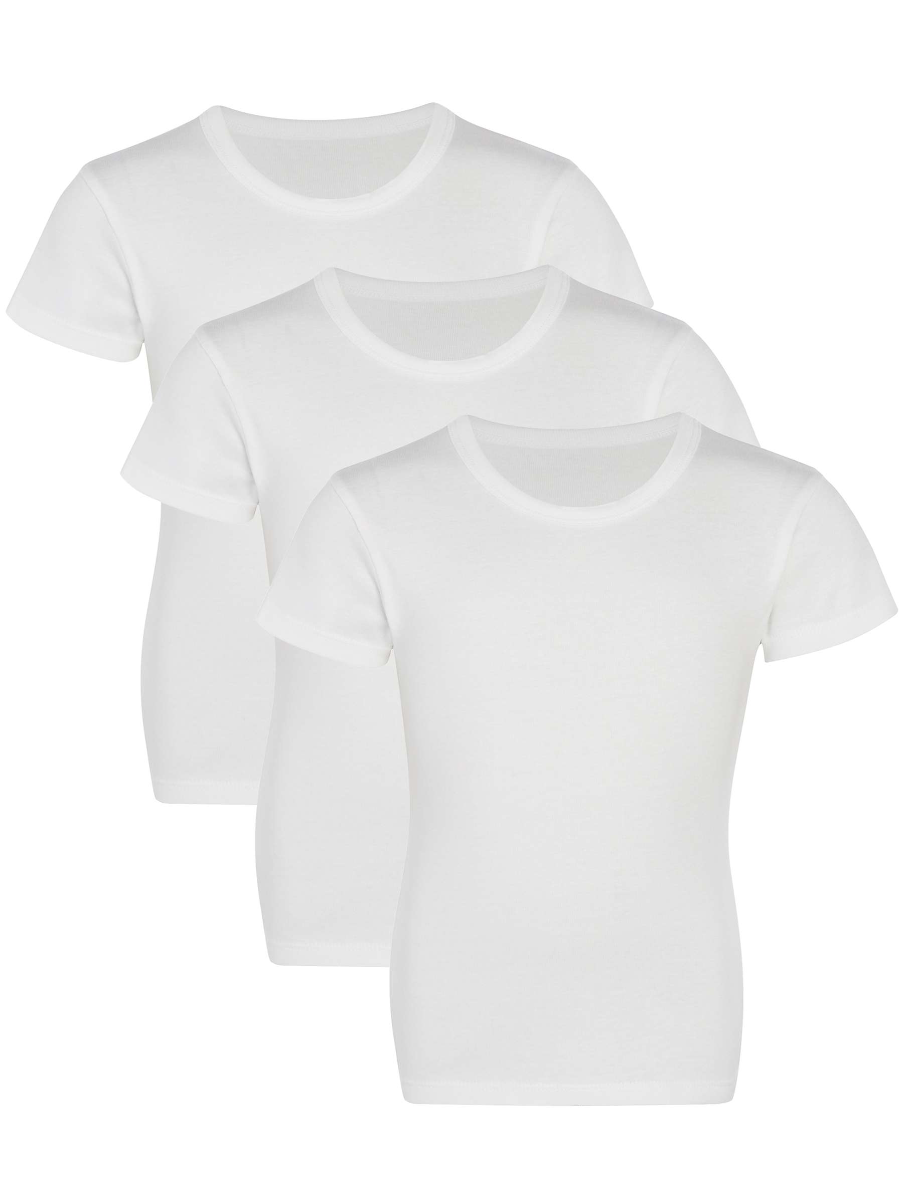 Buy John Lewis ANYDAY Kids' Short Sleeve T-Shirt Vest, Pack of 3, White Online at johnlewis.com