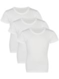 John Lewis Kids' Short Sleeve T-Shirt Vest, Pack of 3, White