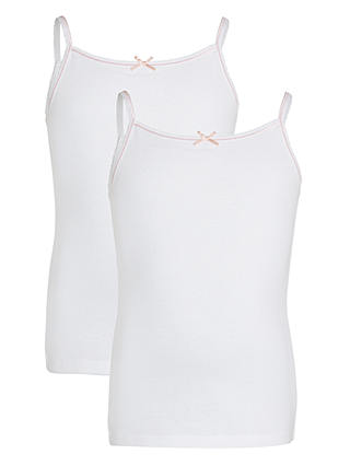 John Lewis & Partners Kids' Cami Vest, Pack of 2, White