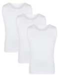 John Lewis & Partners Kids' Single Vests, Pack of 3, White