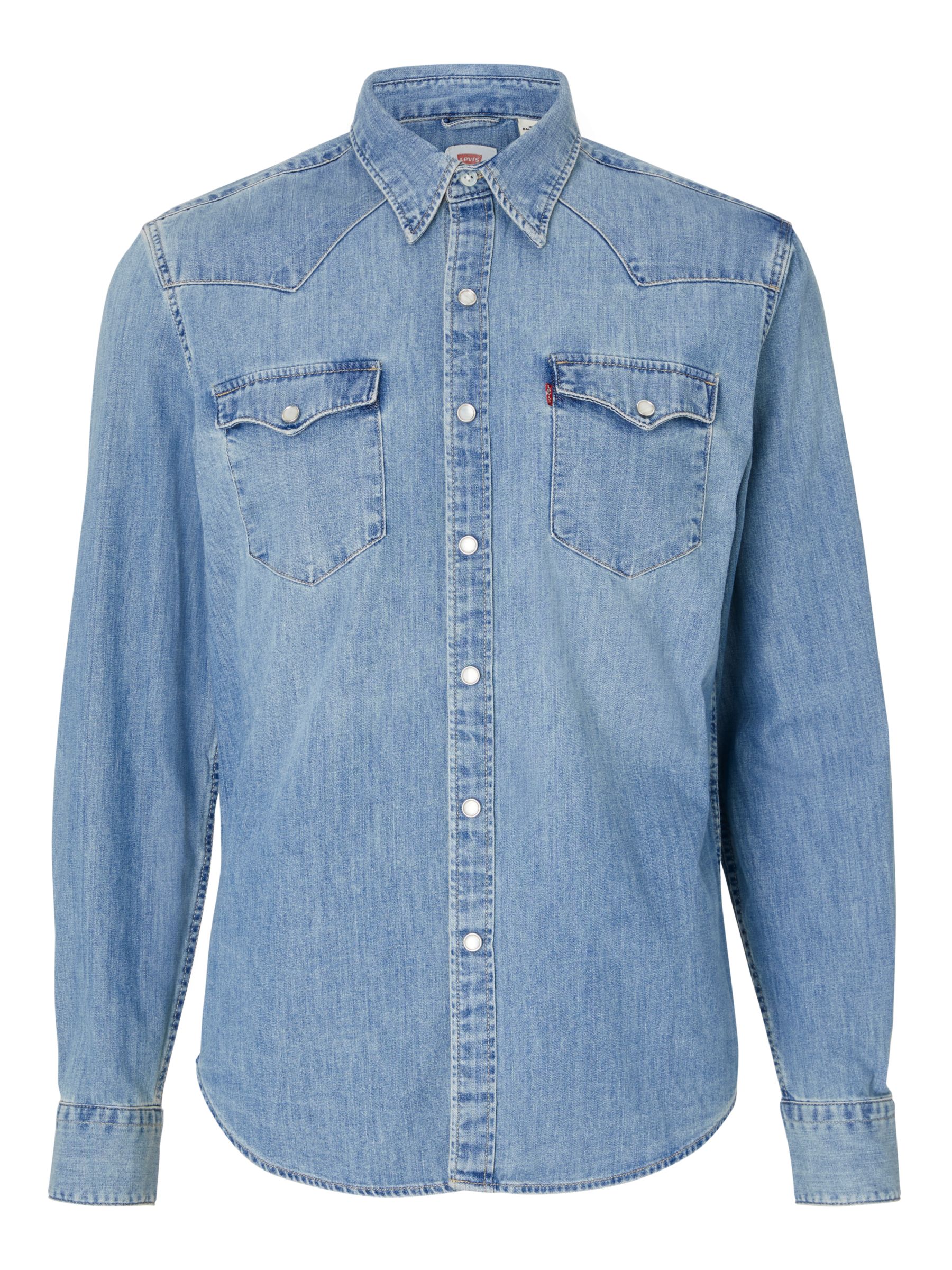 Levi's Barstow West Denim Shirt, Red Cast Stone at John Lewis