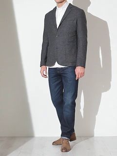 John Lewis & Partners Wool Basketweave Blazer, Grey, 38R