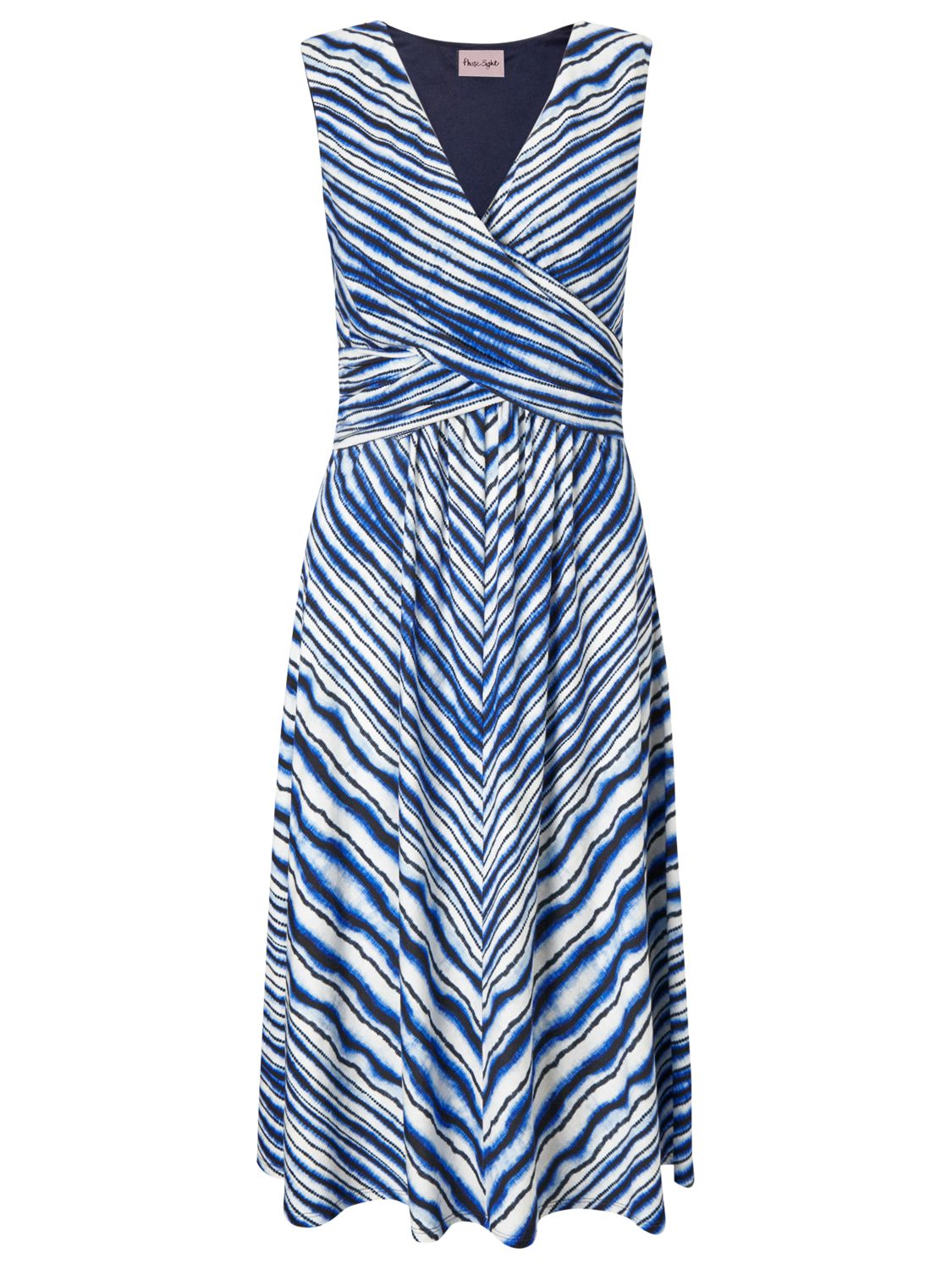 blue and white chevron dress