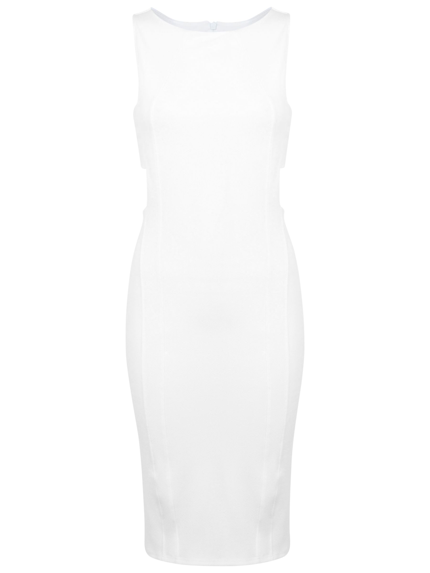 Buy Miss Selfridge Cut Out Side Bodycon Dress, White Online at ...