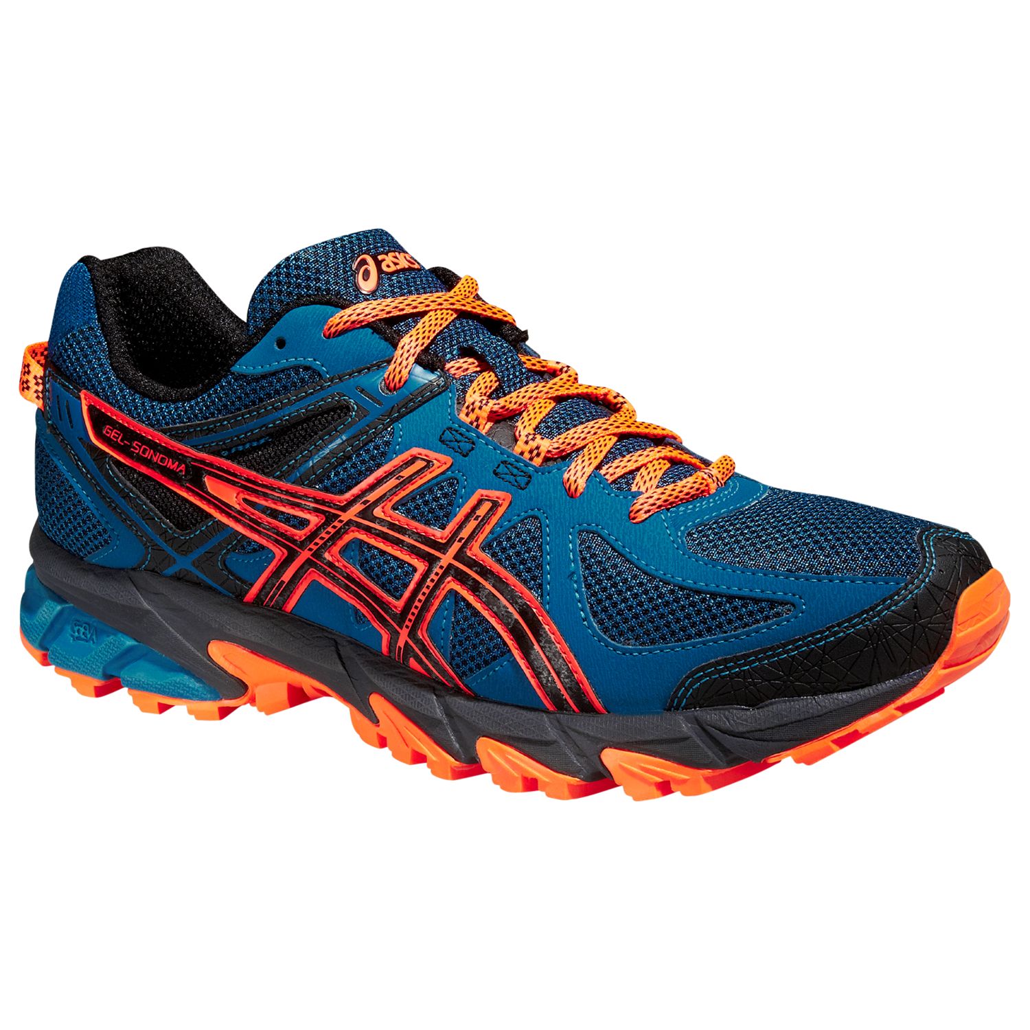 asics shoes blue and orange