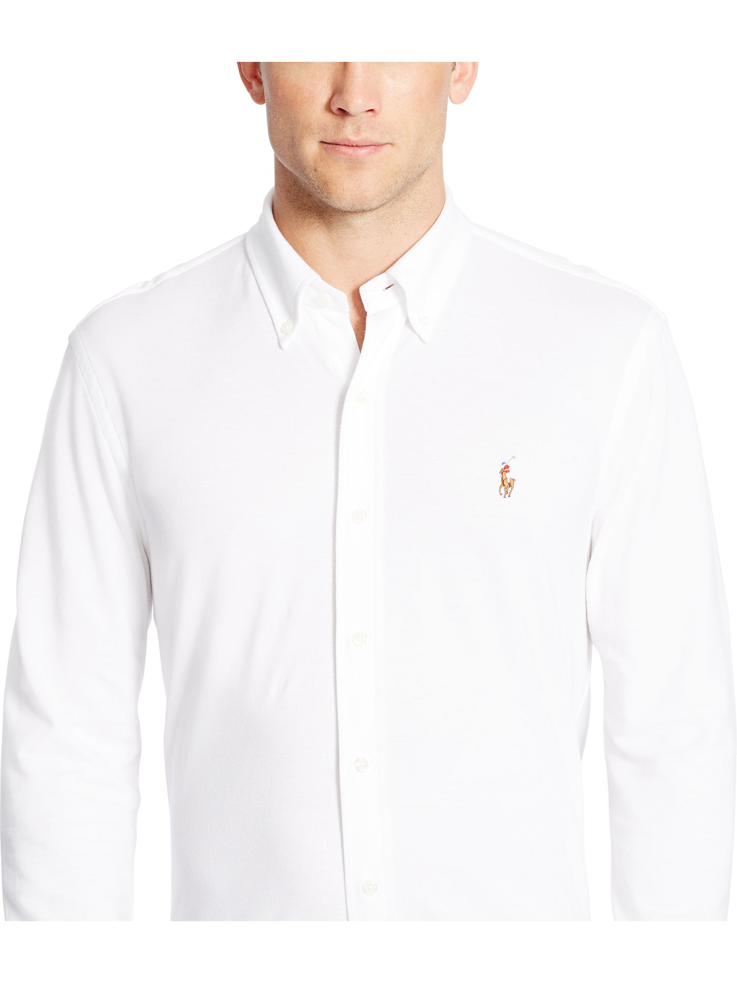 ralph lauren pique shirt white