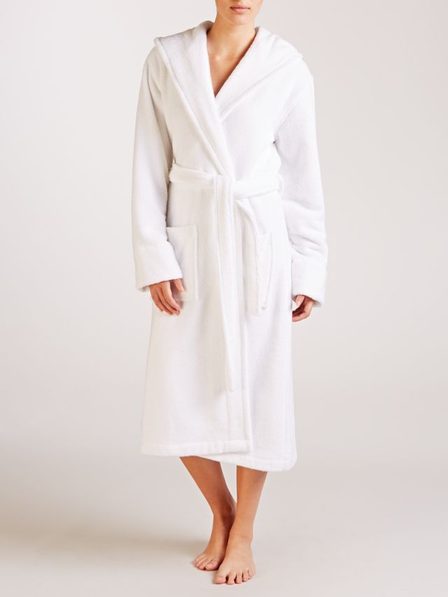 John Lewis Hooded Luxury Towelling Robe, White