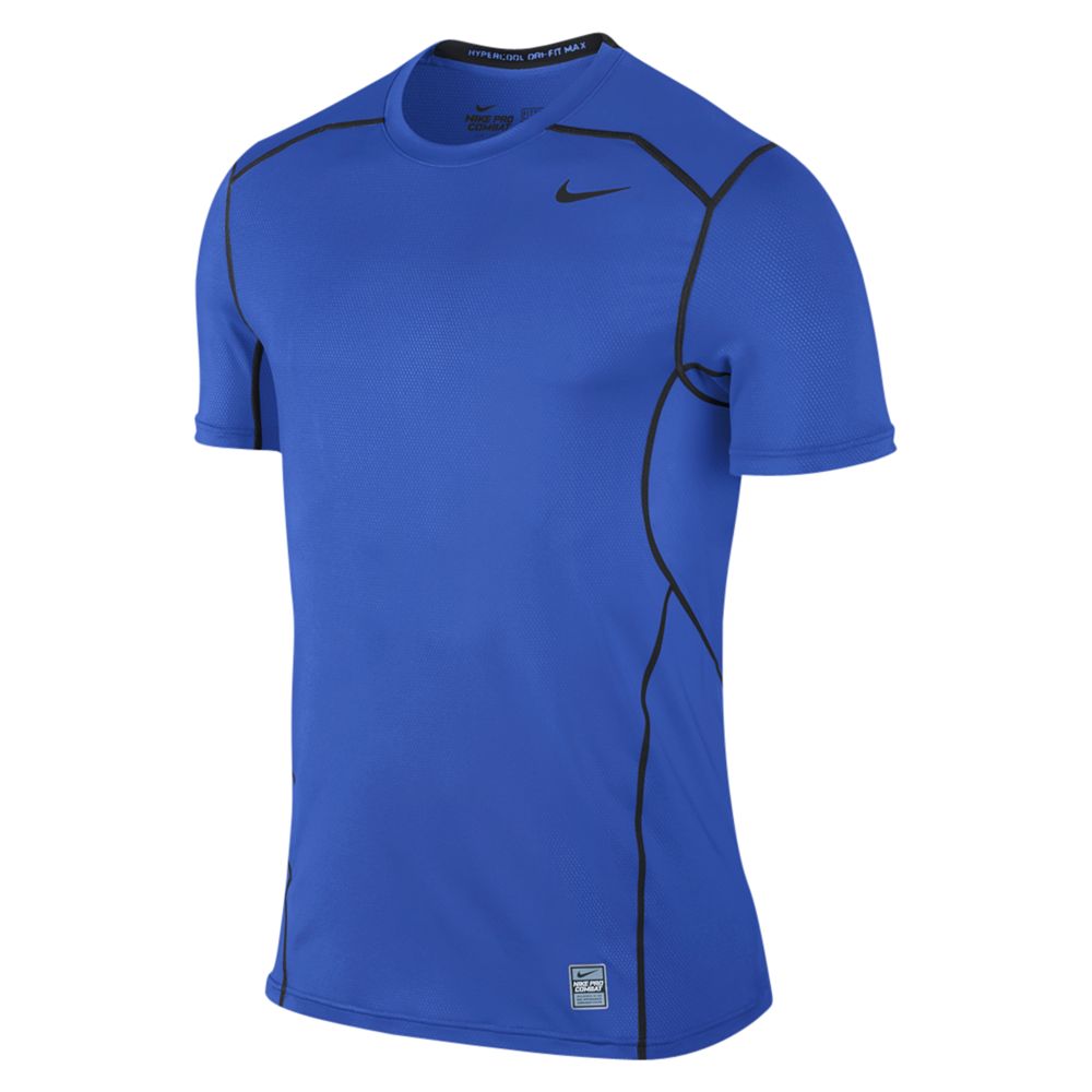 Nike Pro Combat Shirt Mens Large Blue Sleeveless Fitted Dri-Fit Logo