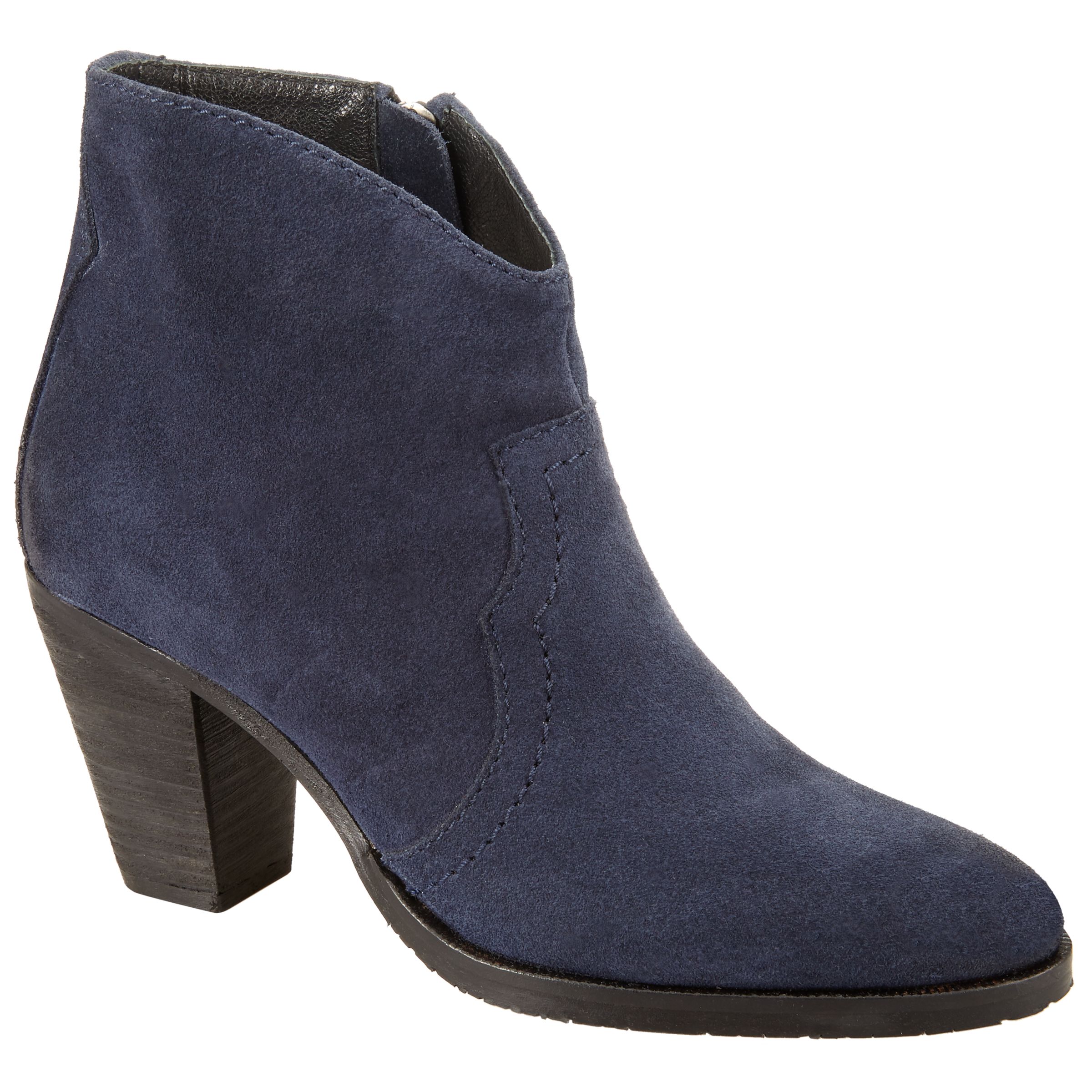 navy western ankle boots