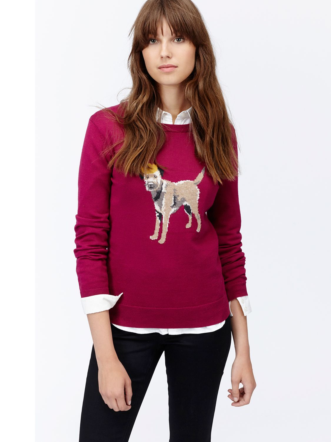 Joules Festive Terrier Jumper Ruby At John Lewis Partners