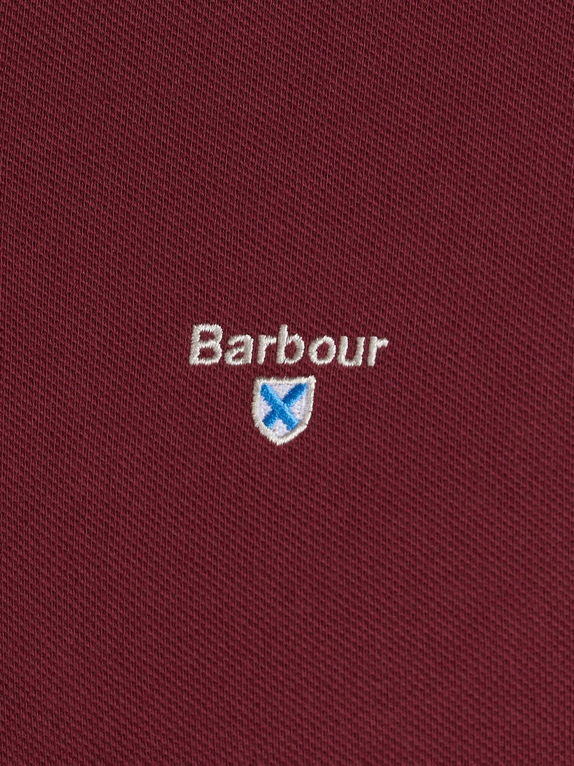Barbour Tartan Pique Polo Shirt, Ruby, S