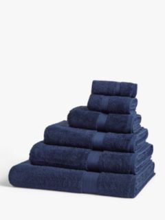 John Lewis Ultimate Hotel Cotton Face Cloth (Set of 2), Navy