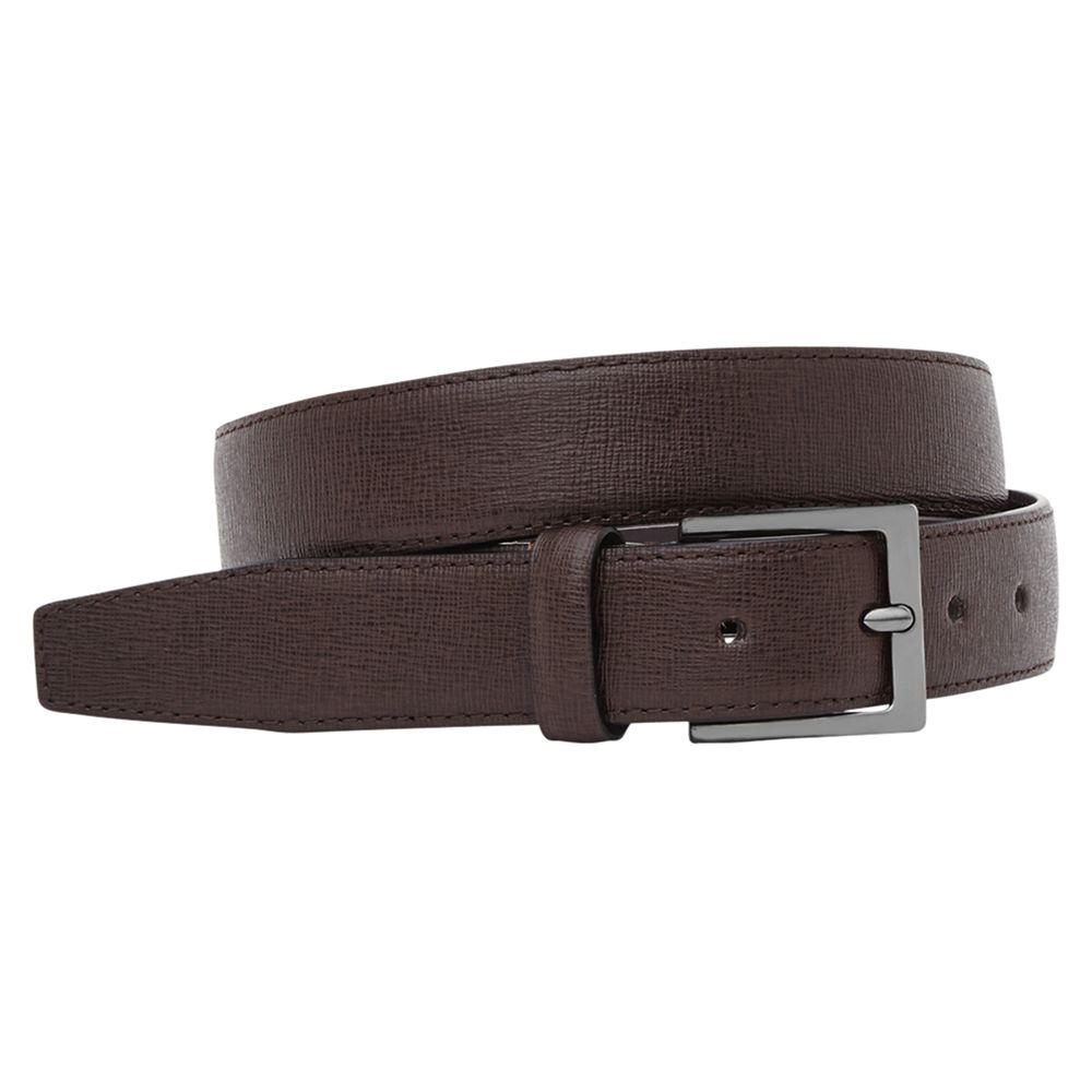 Reiss Danton Leather Suit Belt, Dark Brown