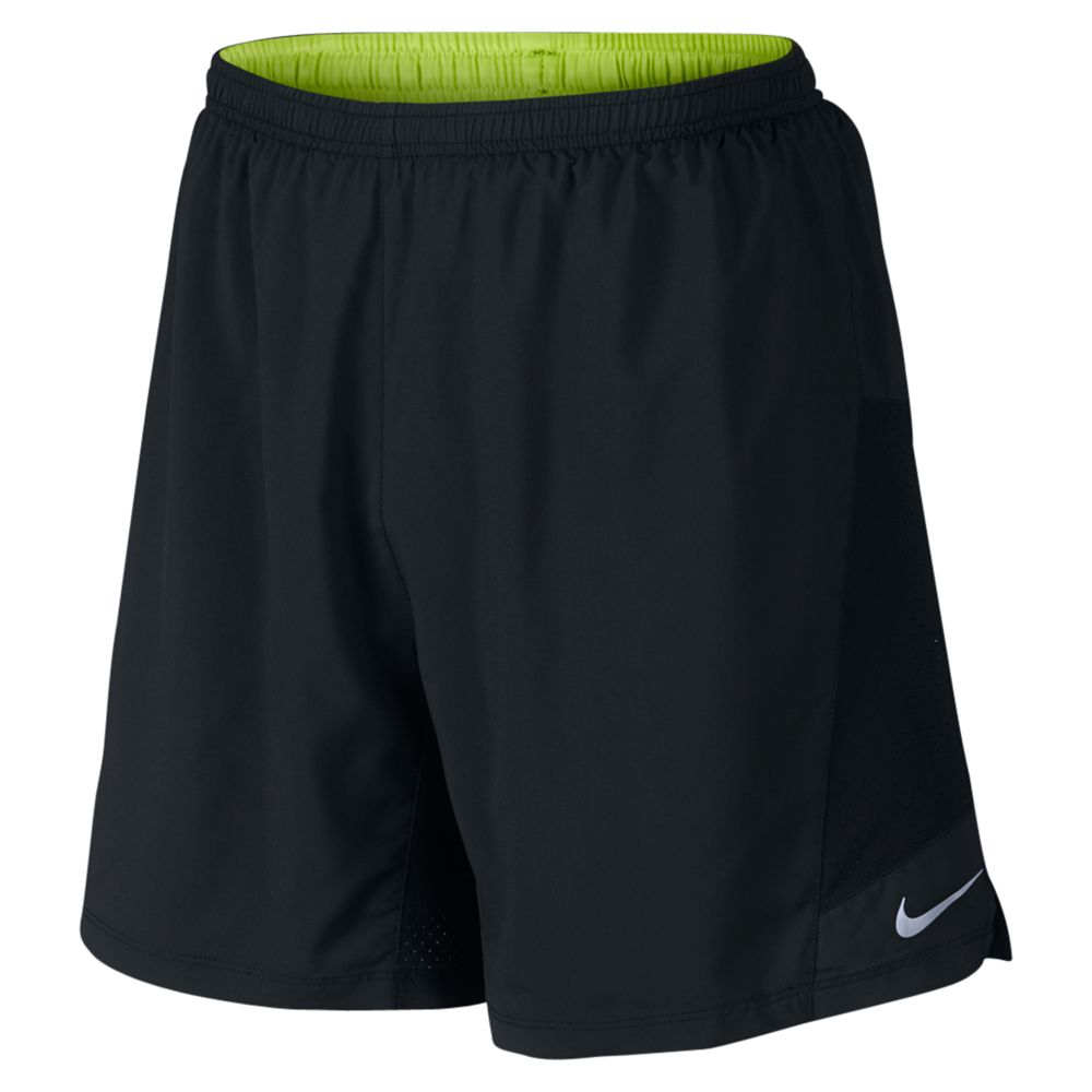 Nike 7" Pursuit 2-in-1 Running Shorts, Black/Volt