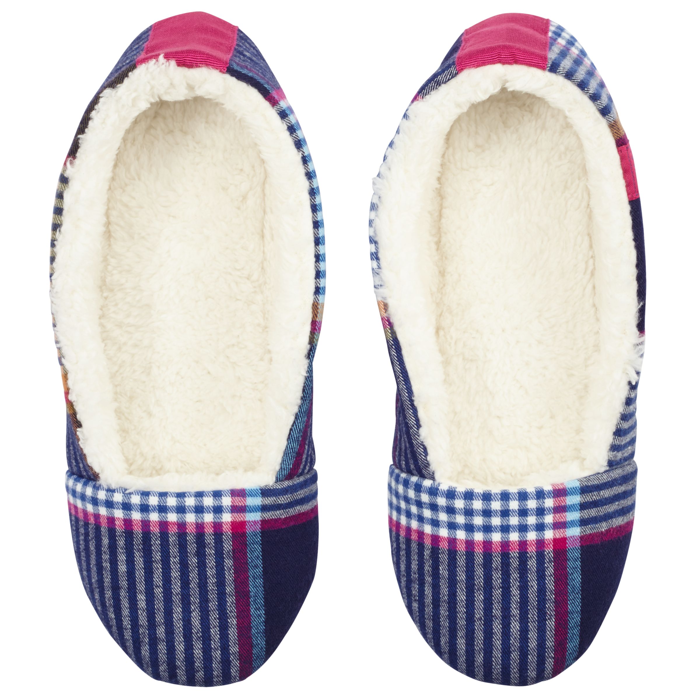 Joules Dreama Slippers | Navy Check at John Lewis & Partners