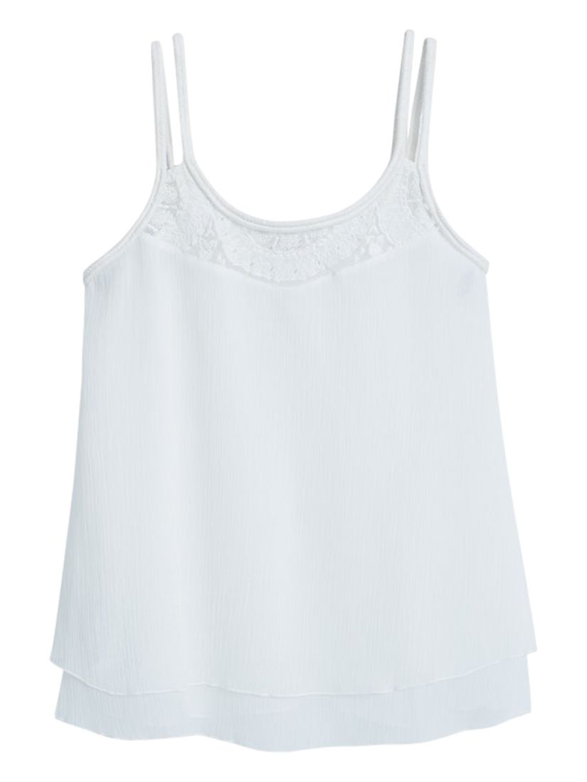 Mango Double Layer Vest Top, Natural White at John Lewis & Partners