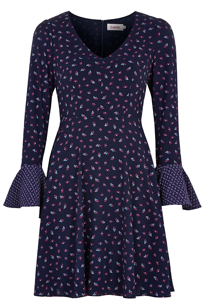 Buy Louche Cotcha Printed Dress, Navy | John Lewis