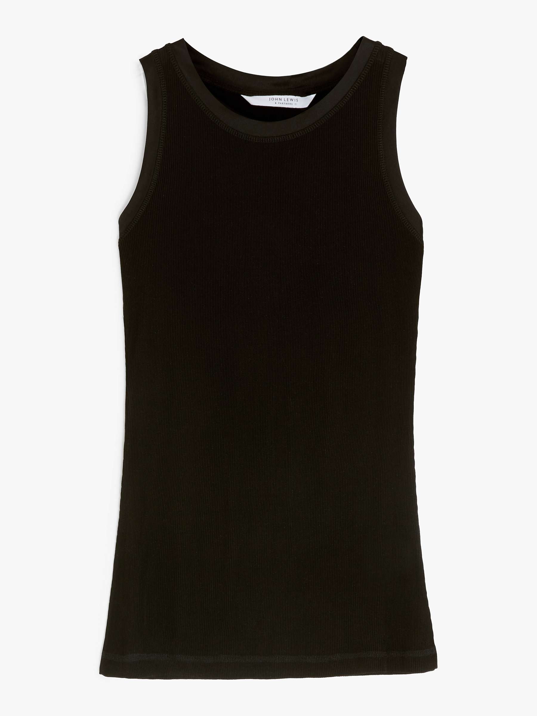 John Lewis & Partners Silk Thermal Vest, Black at John Lewis & Partners